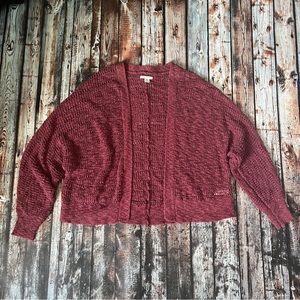 American Eagle Slouch Loose Knit Maroon Cardigan